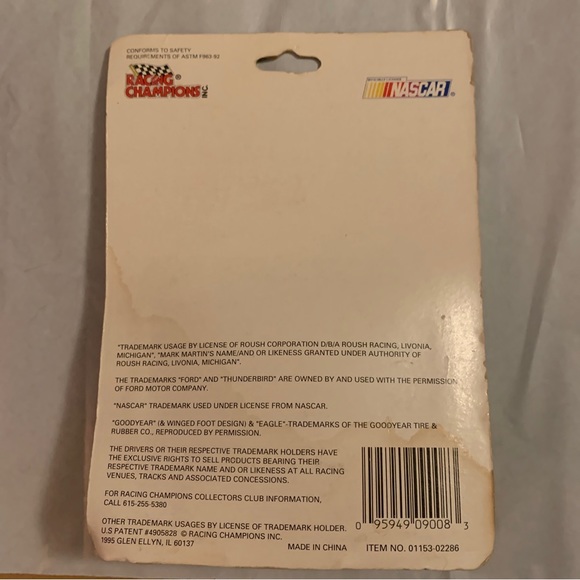 RACING CHAMPIONS 1995 Edition MARK MARTIN Diecast 1:64 NASCAR #60 Thunderbird - Picture 2 of 6